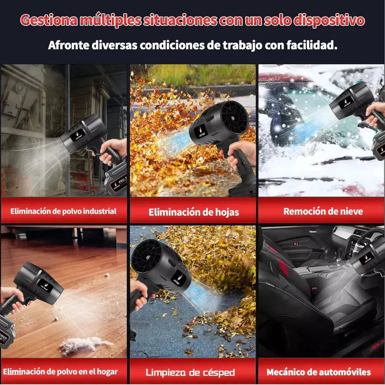 Usos del soplador: hojas, polvo, césped, automóviles